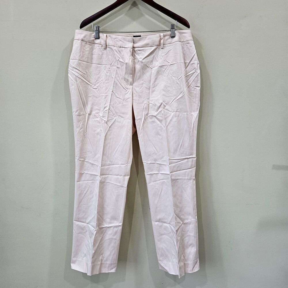 Talbots Womens Freeport Pant Plus Size 16W Pink Cotton Blend Straight Leg Career